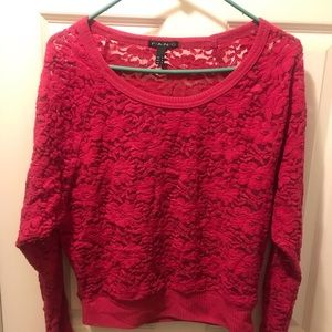 Womens F.A.N.G pink long sleeve top size medium